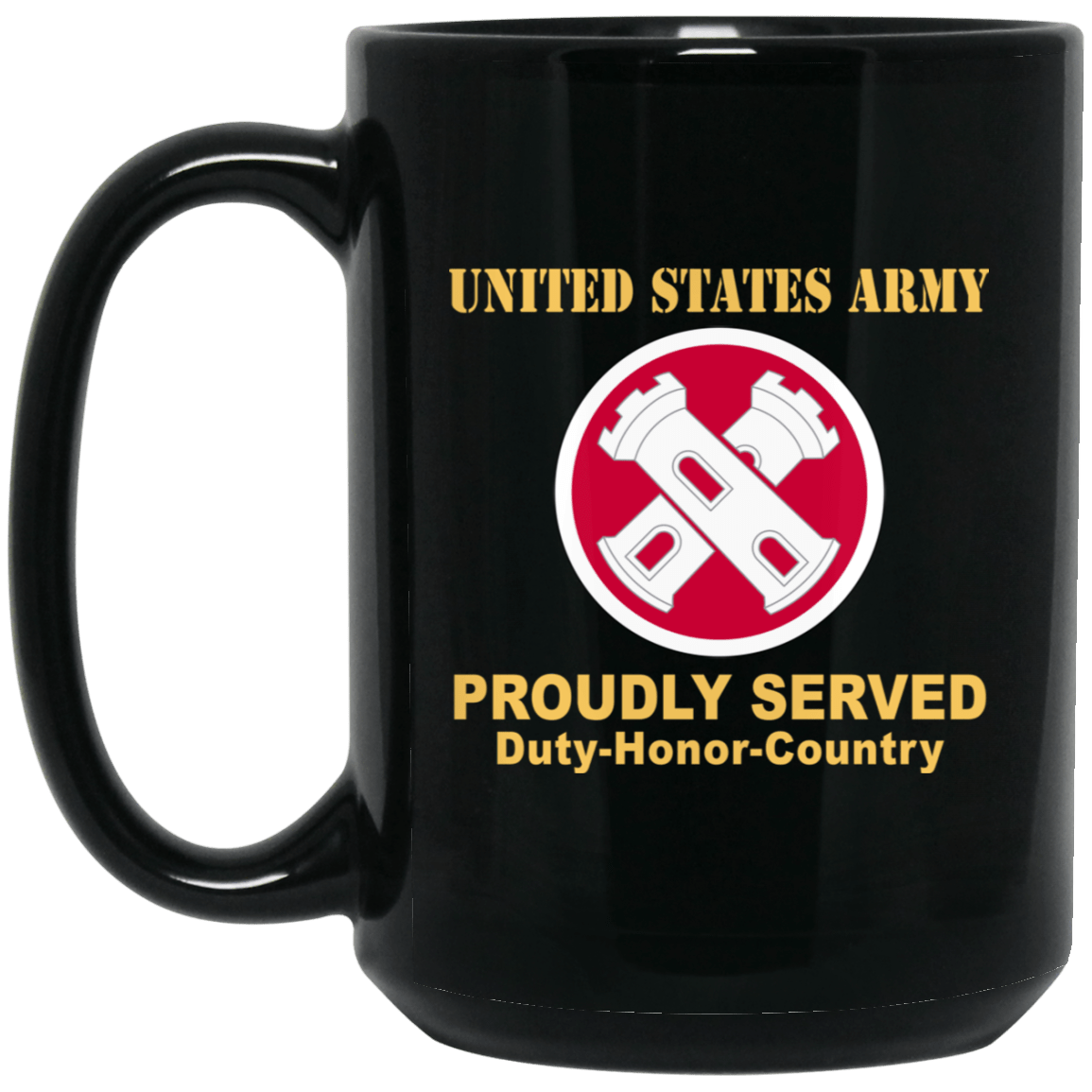 16TH ENGINEER BRIGADE- 11 oz - 15 oz Black Mug-Mug-Army-CSIB-Veterans Nation