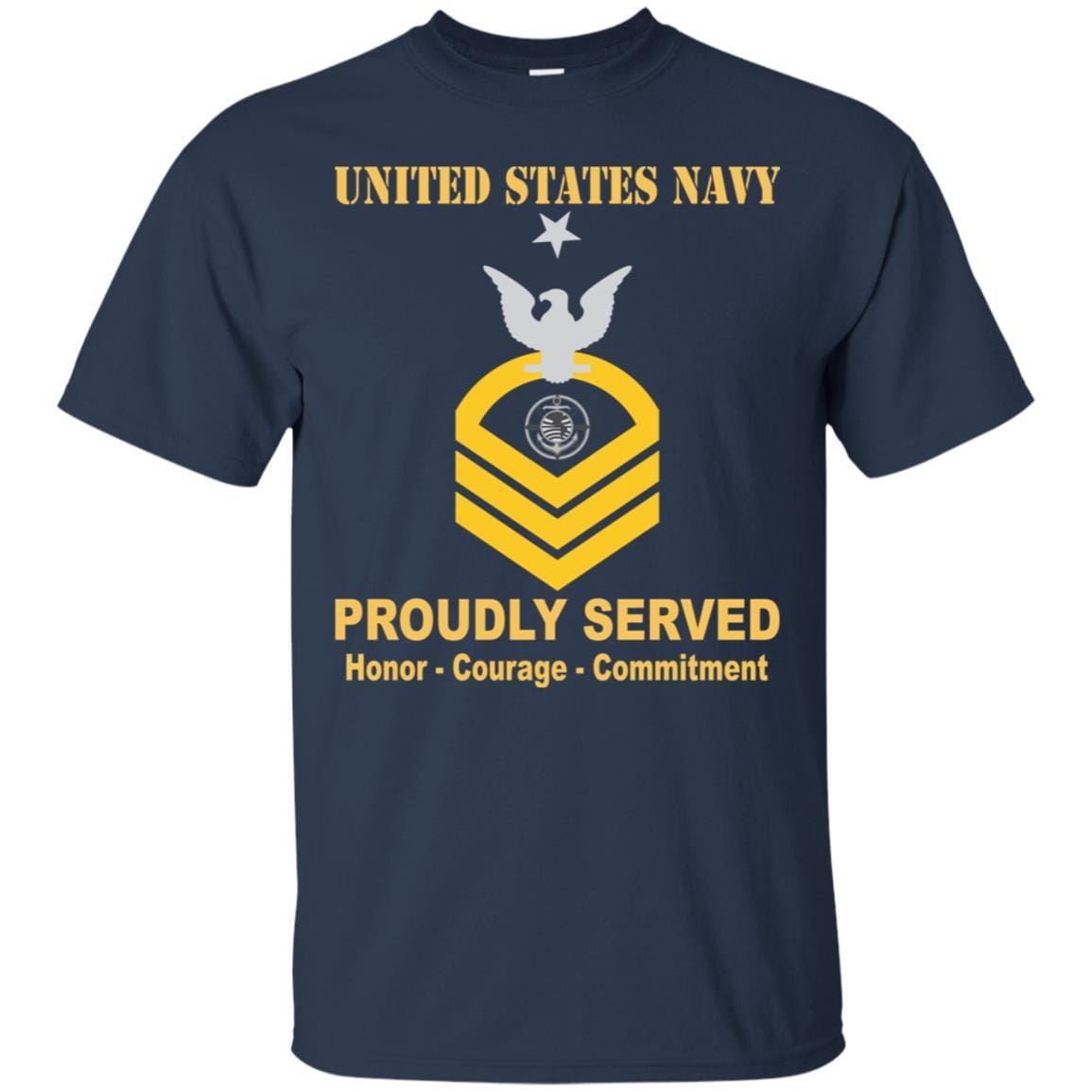 Navy Religious Program Specialist Navy RP E-8 Rating Badges Proudly Served T-Shirt For Men On Front-TShirt-Navy-Veterans Nation