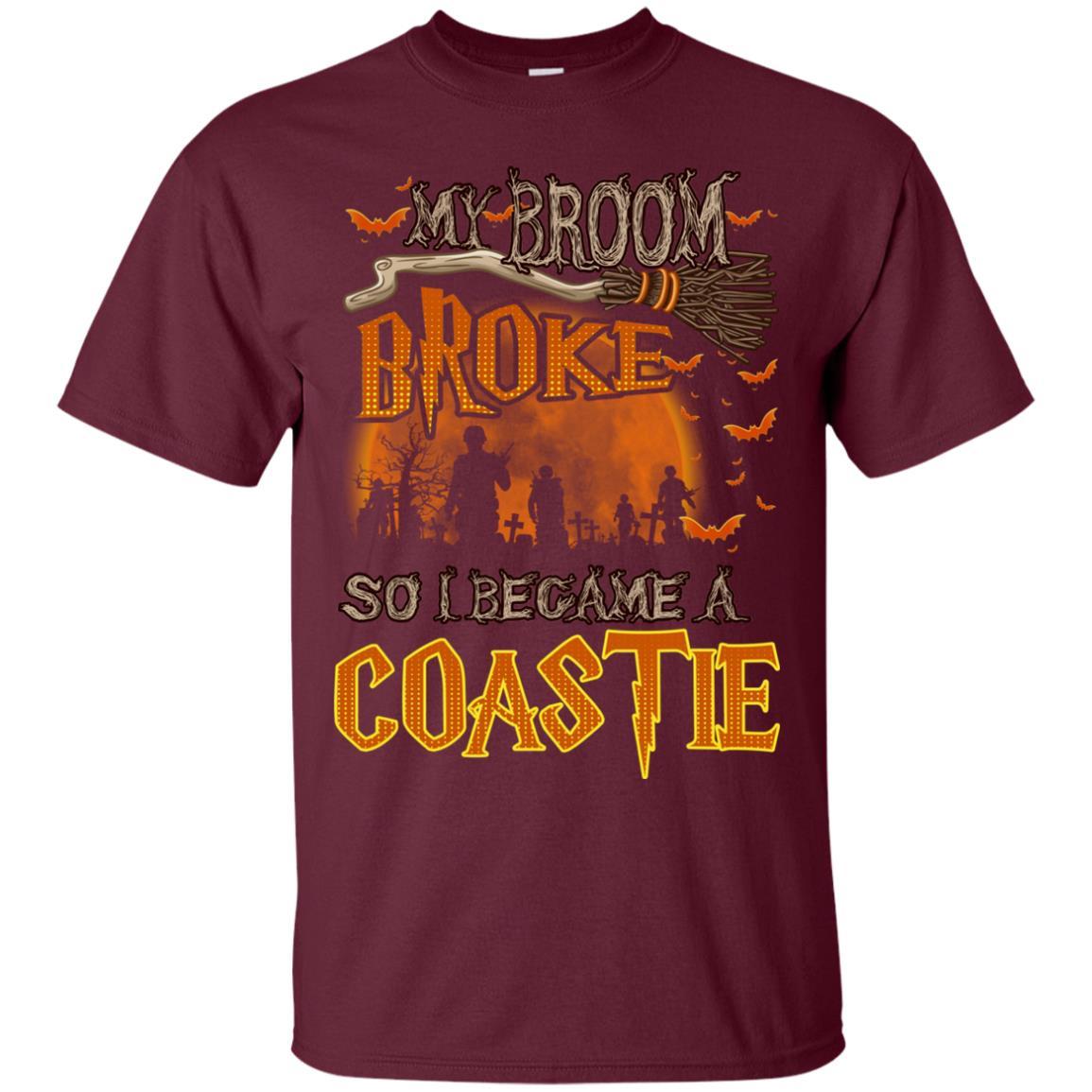 My Broom Broke So I Became A Coastie US Coast Guard Men T Shirt On Front-TShirt-USCG-Veterans Nation