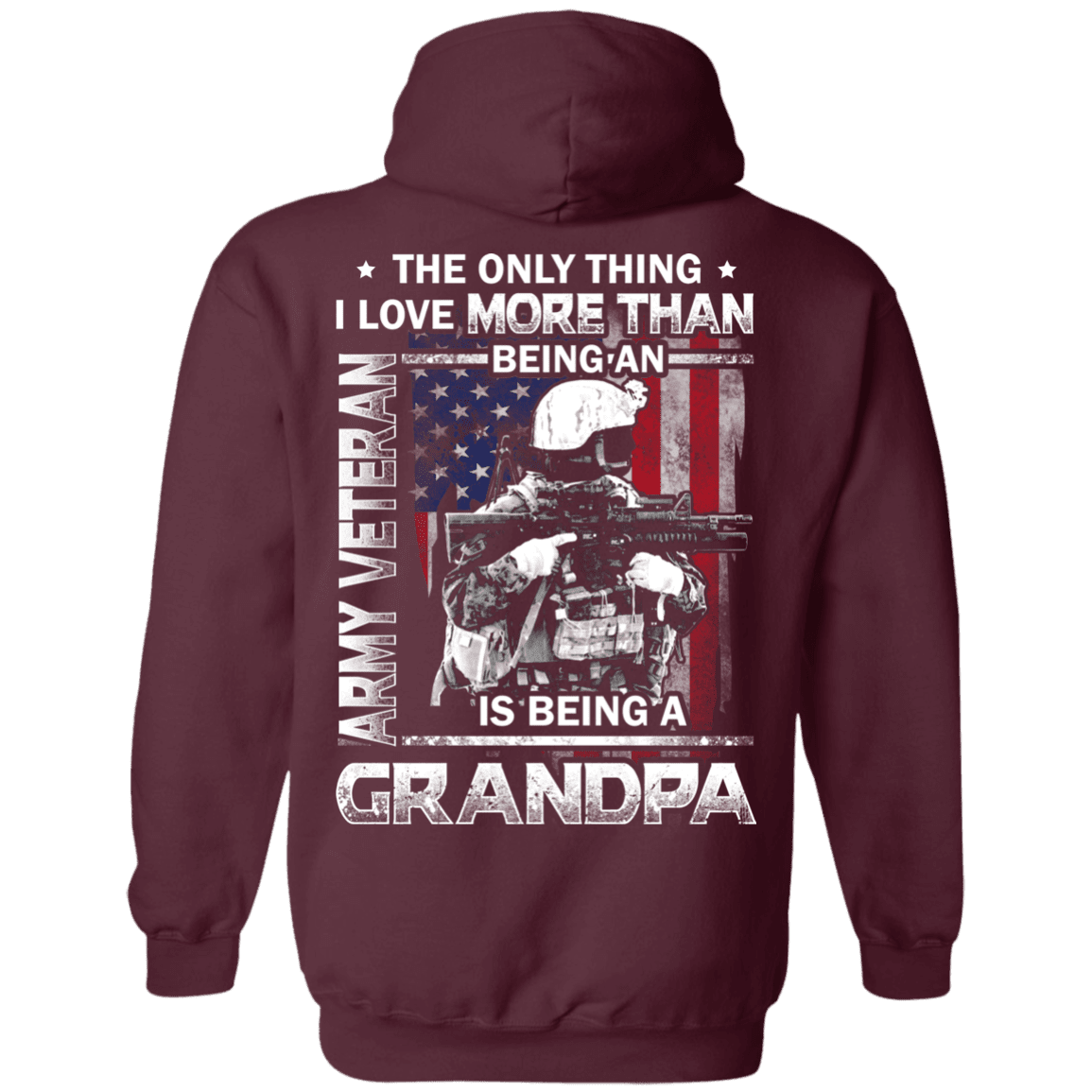 Army Veteran I love Being A Grandpa Men Back T Shirts-TShirt-Army-Veterans Nation