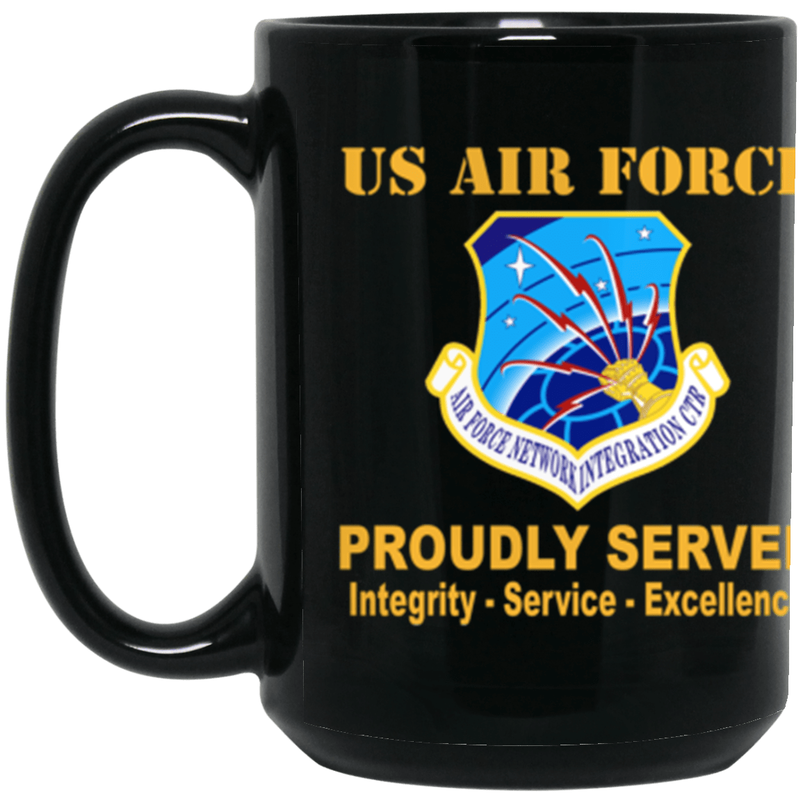 US Air Force Communications Command Proudly Served Core Values 15 oz. Black Mug-Drinkware-Veterans Nation