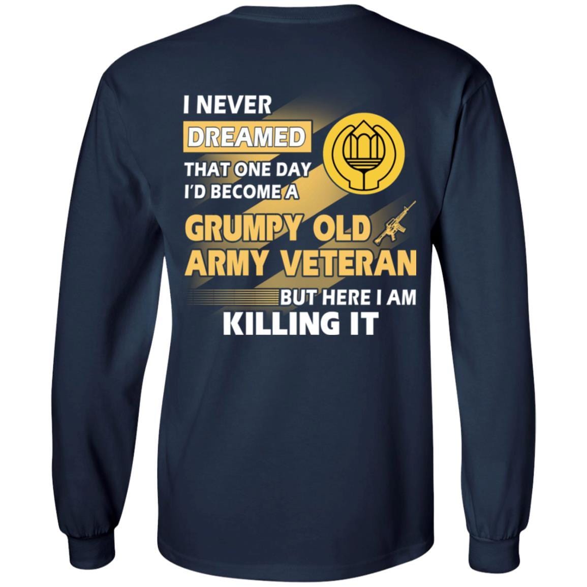 US Army T-Shirt "Chaplain Assistant Grumpy Old Veteran" On Back-TShirt-Army-Veterans Nation