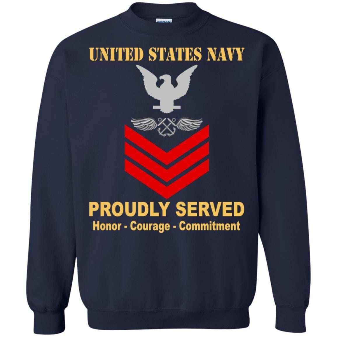 U.S Navy Aviation Boatswain's Mate Navy AB E-6 Rating Badges Proudly Served T-Shirt For Men On Front-TShirt-Navy-Veterans Nation