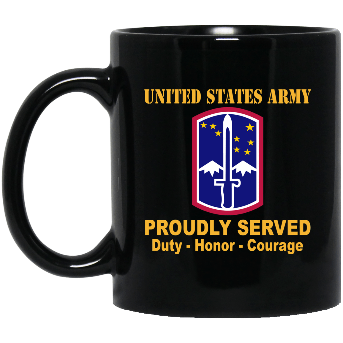US Army 172nd Infantry Brigade 11 oz - 15 oz Black Mug-Mug-Army-CSIB-Veterans Nation