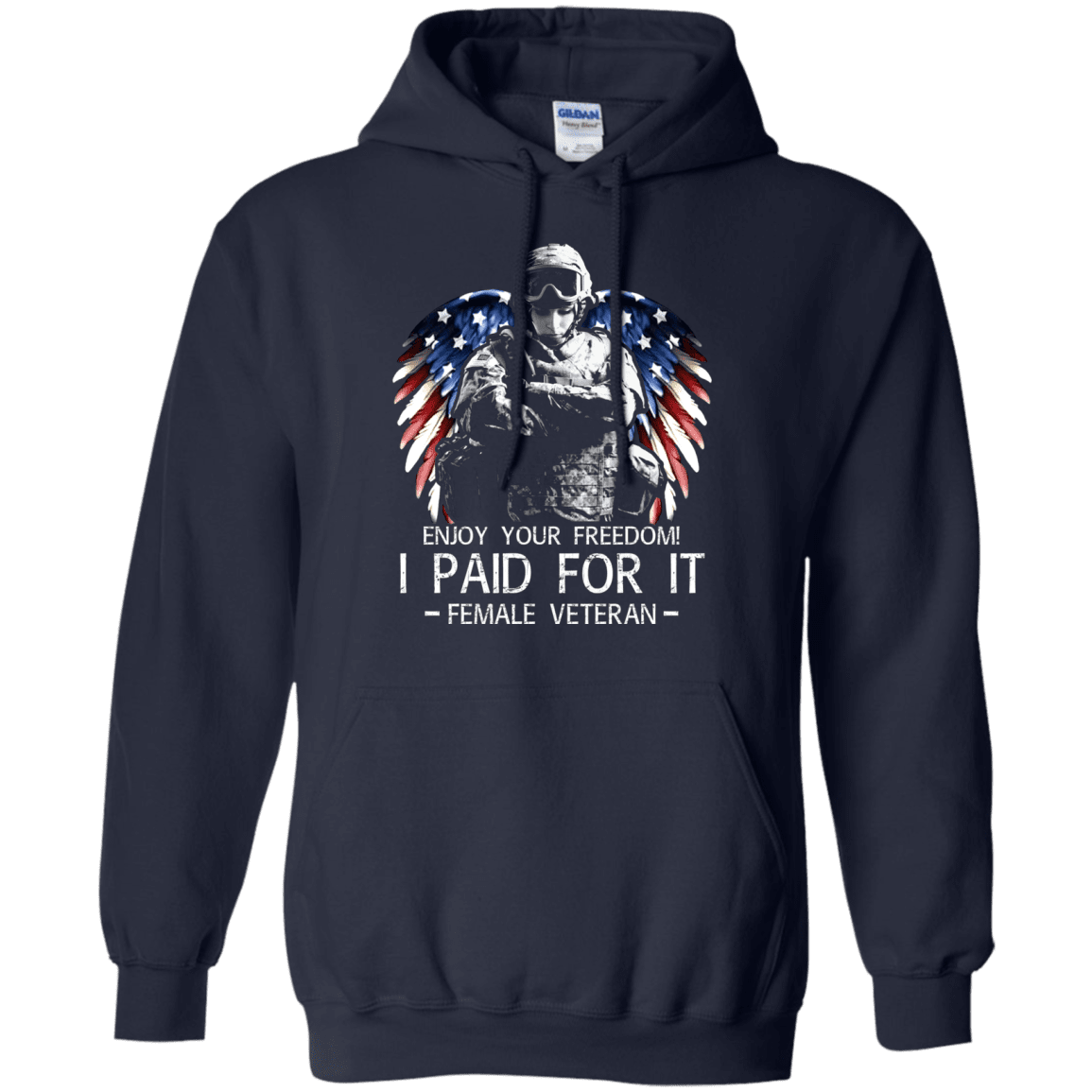 Military T-Shirt "Female Veteran - Enjoy your freedom I paid for it Women" Front-TShirt-General-Veterans Nation