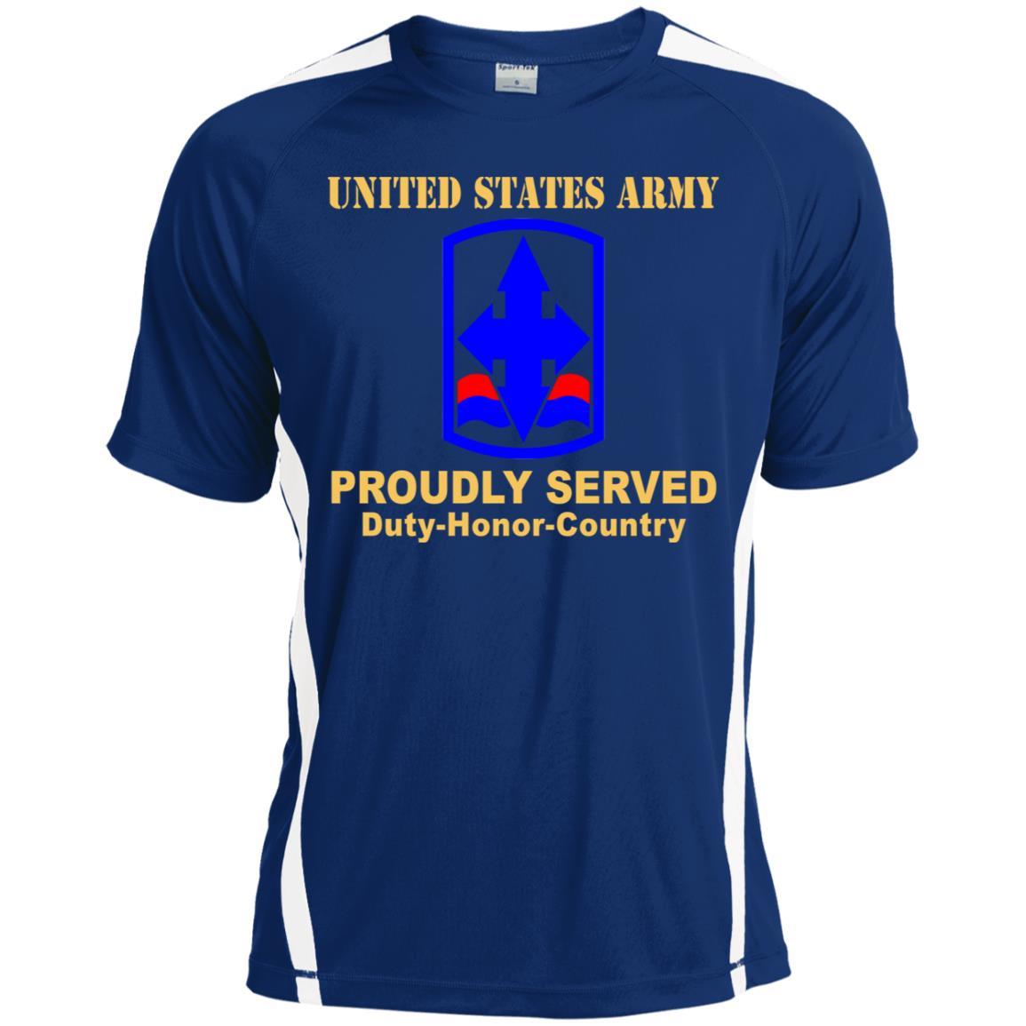 US ARMY 29TH INFANTRY BRIGADE COMBAT TEAM CSIB - Proudly Served T-Shirt On Front For Men-TShirt-Army-Veterans Nation