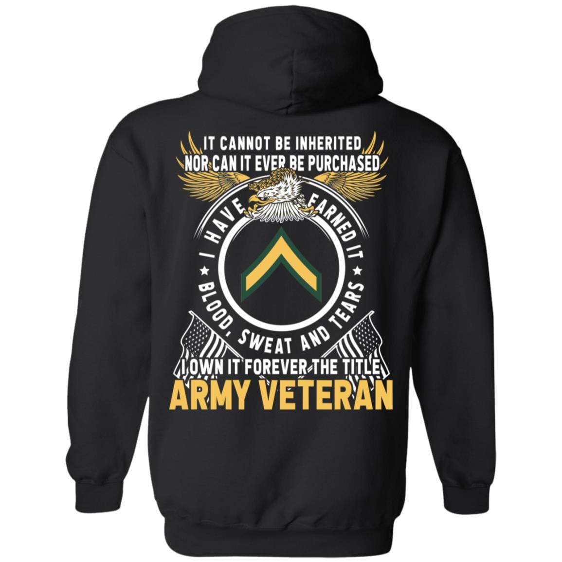 Army E-2 PV2 E2 Private Second Class Ranks T-Shirt For Men On Back-TShirt-Army-Veterans Nation