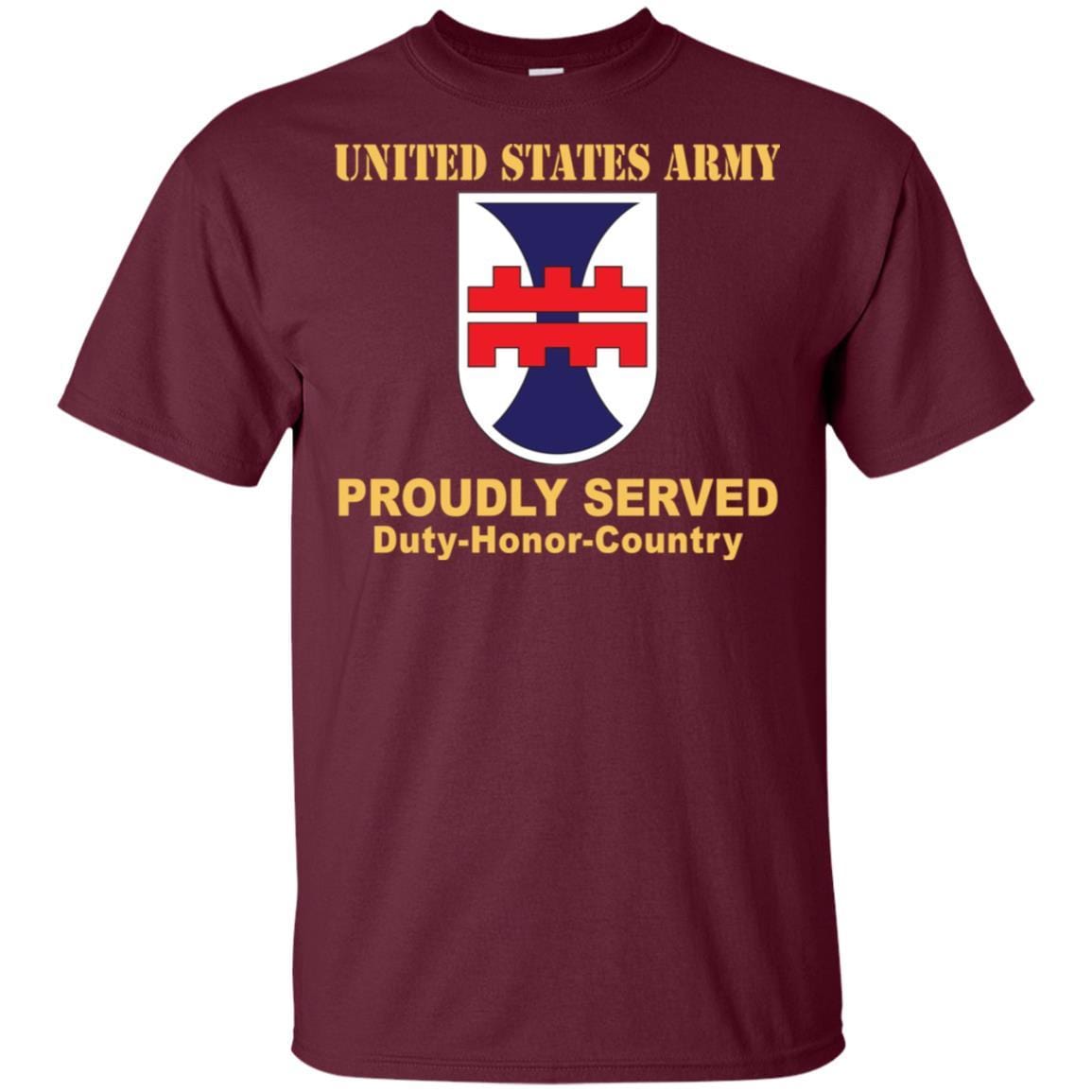 US ARMY 412TH ENGINEER COMMAND- Proudly Served T-Shirt On Front For Men-TShirt-Army-Veterans Nation