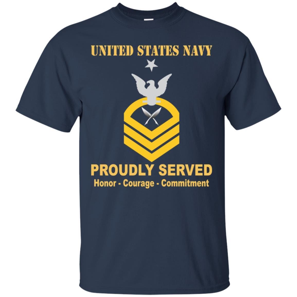 U.S Navy Yeoman Navy YN E-8 Rating Badges Proudly Served T-Shirt For Men On Front-TShirt-Navy-Veterans Nation