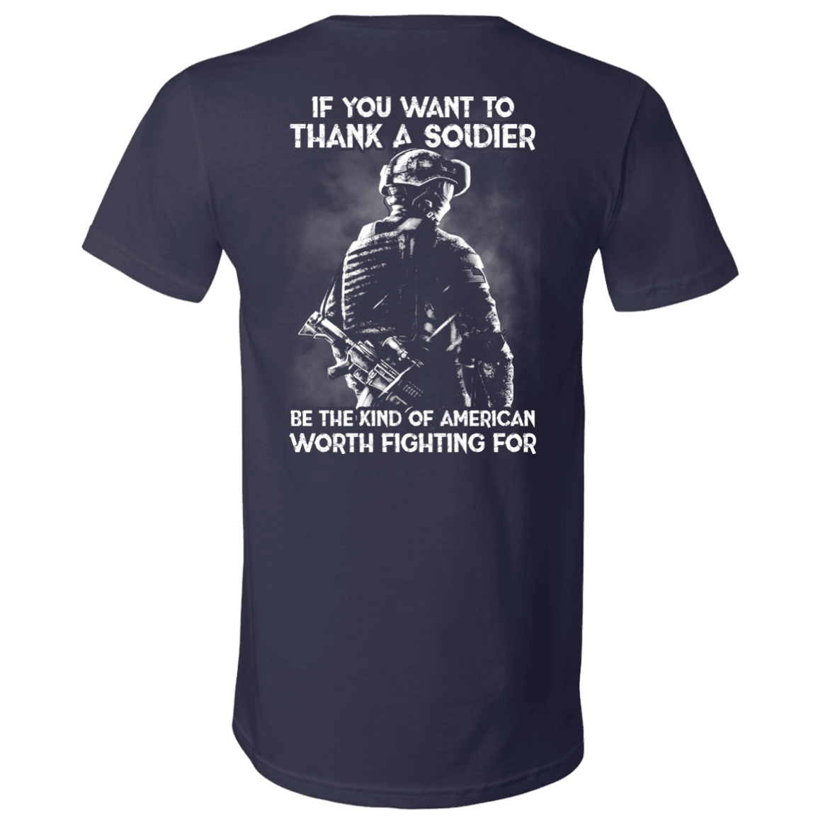 Military T-Shirt "If You Want To Thank A Soldier" - Men Back-TShirt-General-Veterans Nation