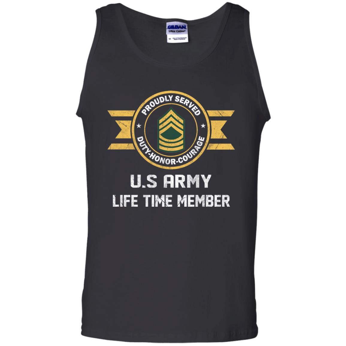 Life Time Member - US Army E-8 Master Sergeant E8 MSG Noncommissioned Officer Ranks Men T Shirt On Front-TShirt-Army-Veterans Nation