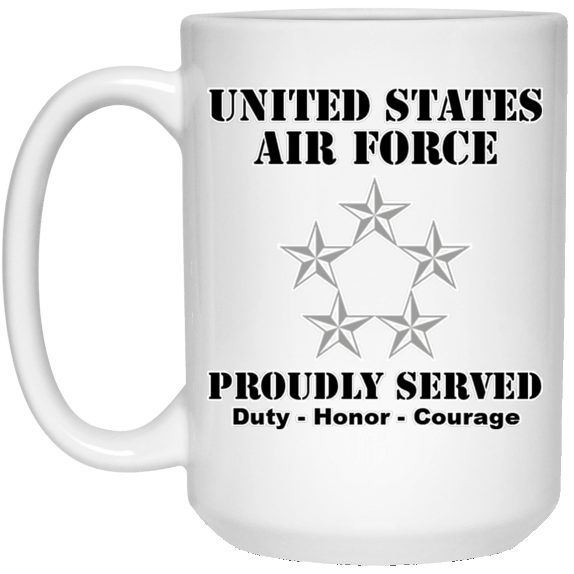 US Air Force O-10 General of the Air Force GAF O10 General Officer Ranks White Coffee Mug - Stainless Travel Mug-Mug-USAF-Ranks-Veterans Nation