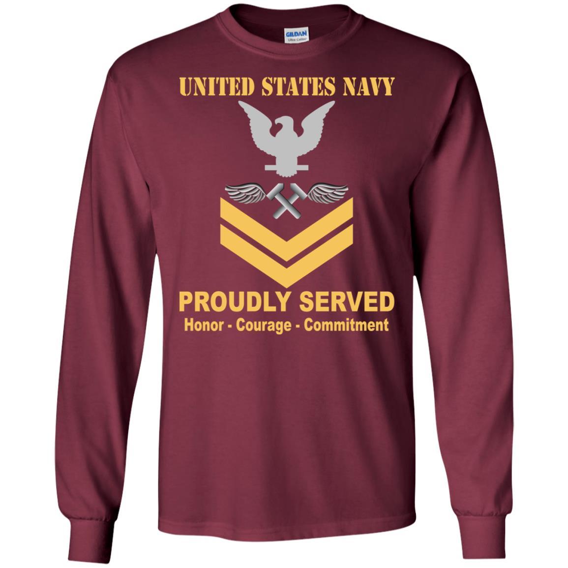 Navy Aviation Structural Mechanic Navy AM E-5 Rating Badges Proudly Served T-Shirt For Men On Front-TShirt-Navy-Veterans Nation