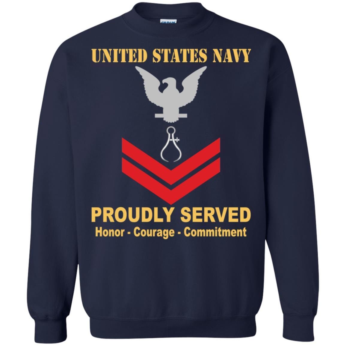 Navy Instrumentman Navy IM E-5 Rating Badges Proudly Served T-Shirt For Men On Front-TShirt-Navy-Veterans Nation