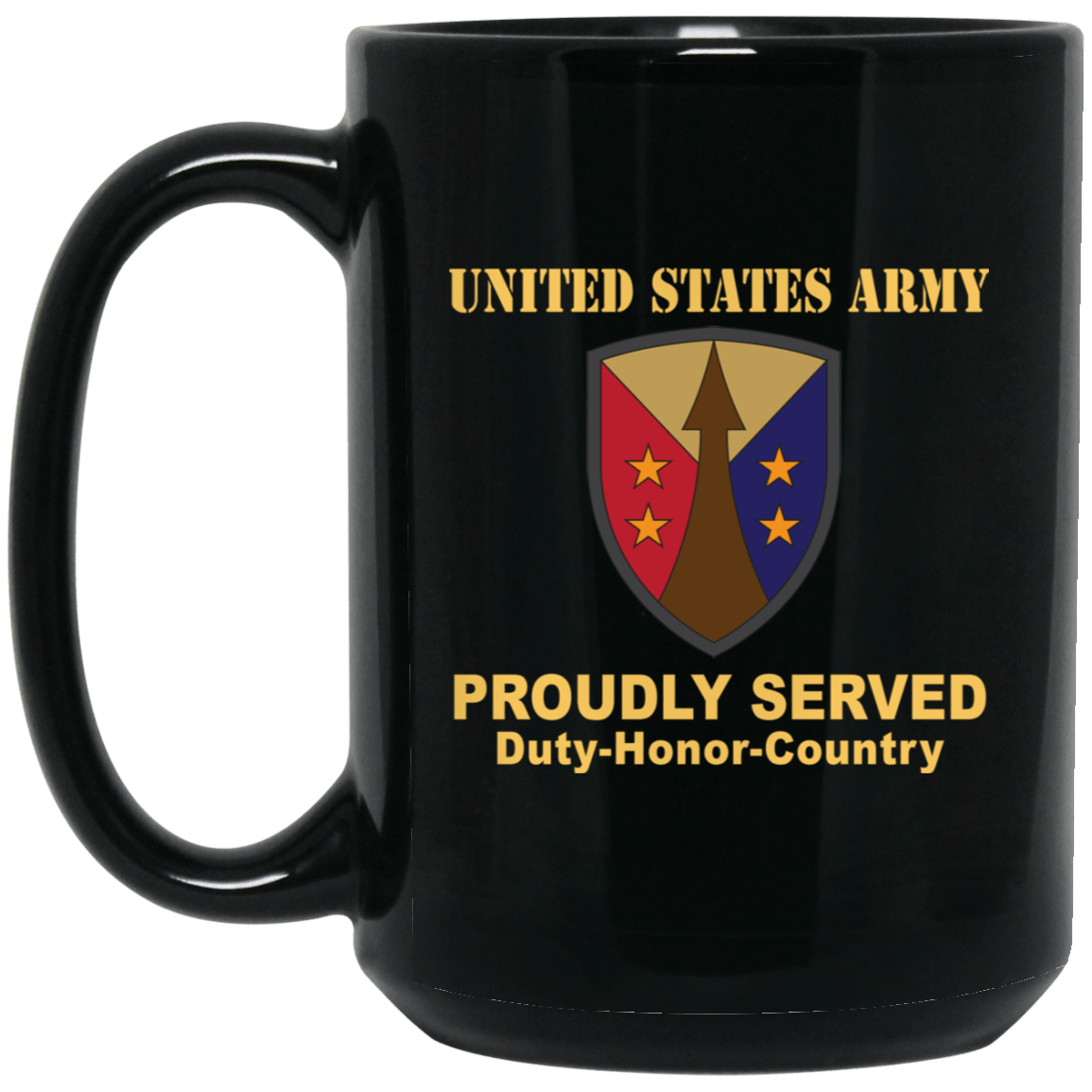 US ARMY CSIB ARMY RESERVE SUSTAINMENT COMMAND- 11 oz - 15 oz Black Mug-Mug-Army-CSIB-Veterans Nation