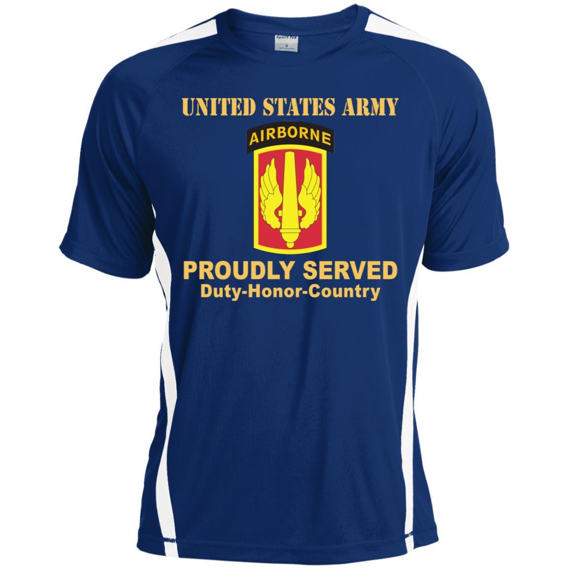 US ARMY 18TH FIELD ARTILLERY WITH AIRBORNE TAB- Proudly Served T-Shirt On Front For Men-TShirt-Army-Veterans Nation