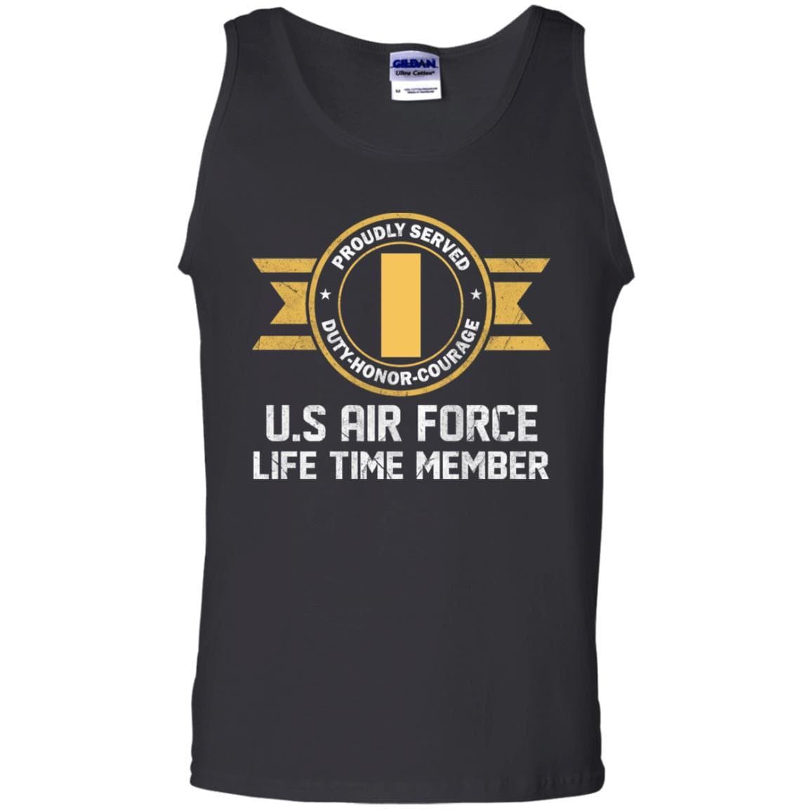 Life time member-US Air Force O-1 Second Lieutenant 2d Lt O1 Commissioned Officer Ranks Men T Shirt On Front-TShirt-USAF-Veterans Nation