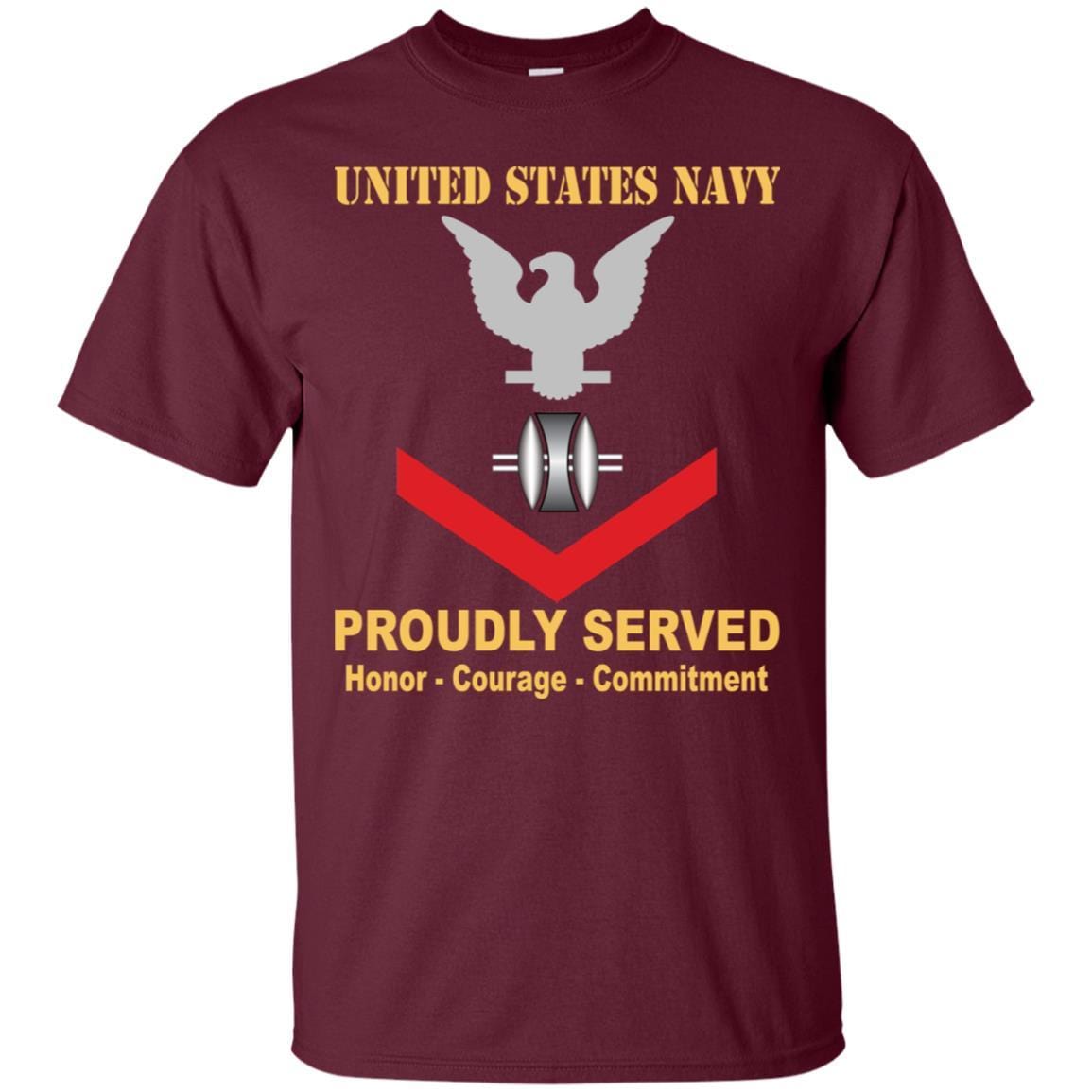 Navy Opticalman Navy OM E-4 Rating Badges Proudly Served T-Shirt For Men On Front-TShirt-Navy-Veterans Nation