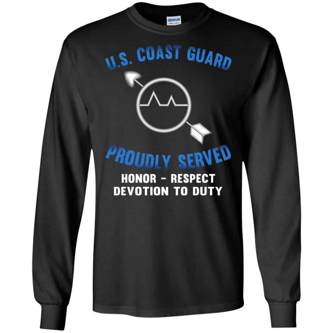 US Coast Guard Operations Specialist OS Logo Proudly Served T-Shirt For Men On Front-TShirt-USCG-Veterans Nation