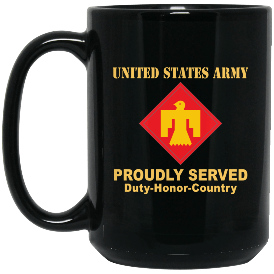 US ARMY 45TH INFANTRY BRIGADE COMBAT TEAM- 11 oz - 15 oz Black Mug-Mug-Army-CSIB-Veterans Nation