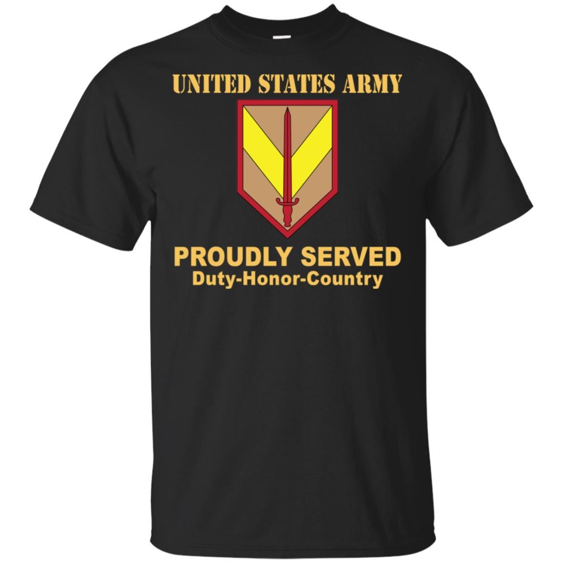 US ARMY 1ST SUSTAINMENT COMMAND- Proudly Served T-Shirt On Front For Men-TShirt-Army-Veterans Nation