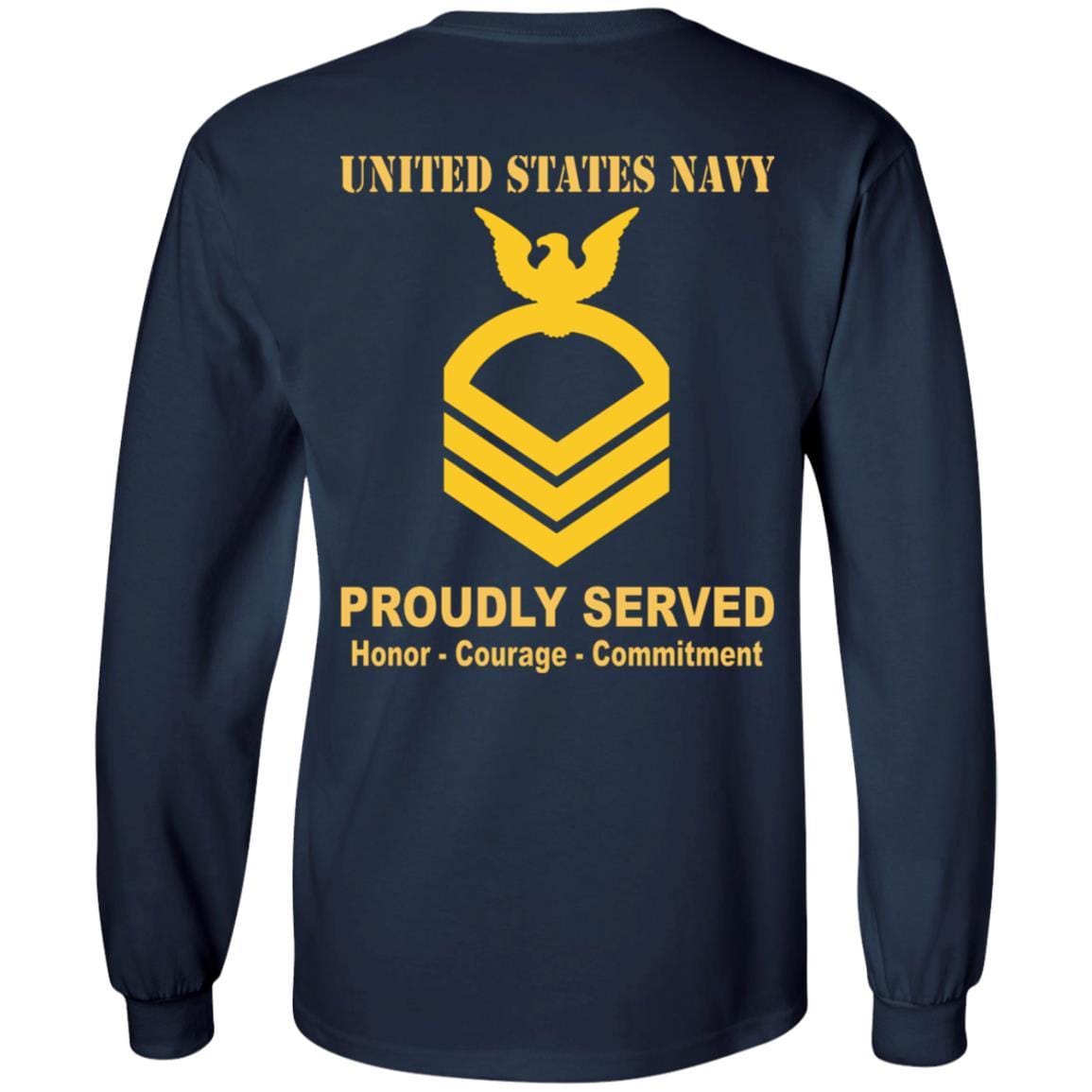 US Navy E-7 Collar T-Shirt On Back-Apparel-Veterans Nation