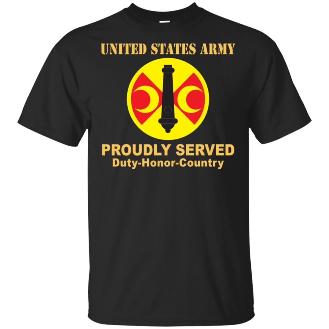 US ARMY 210TH FIRES BRIGADE- Proudly Served T-Shirt On Front For Men-TShirt-Army-Veterans Nation