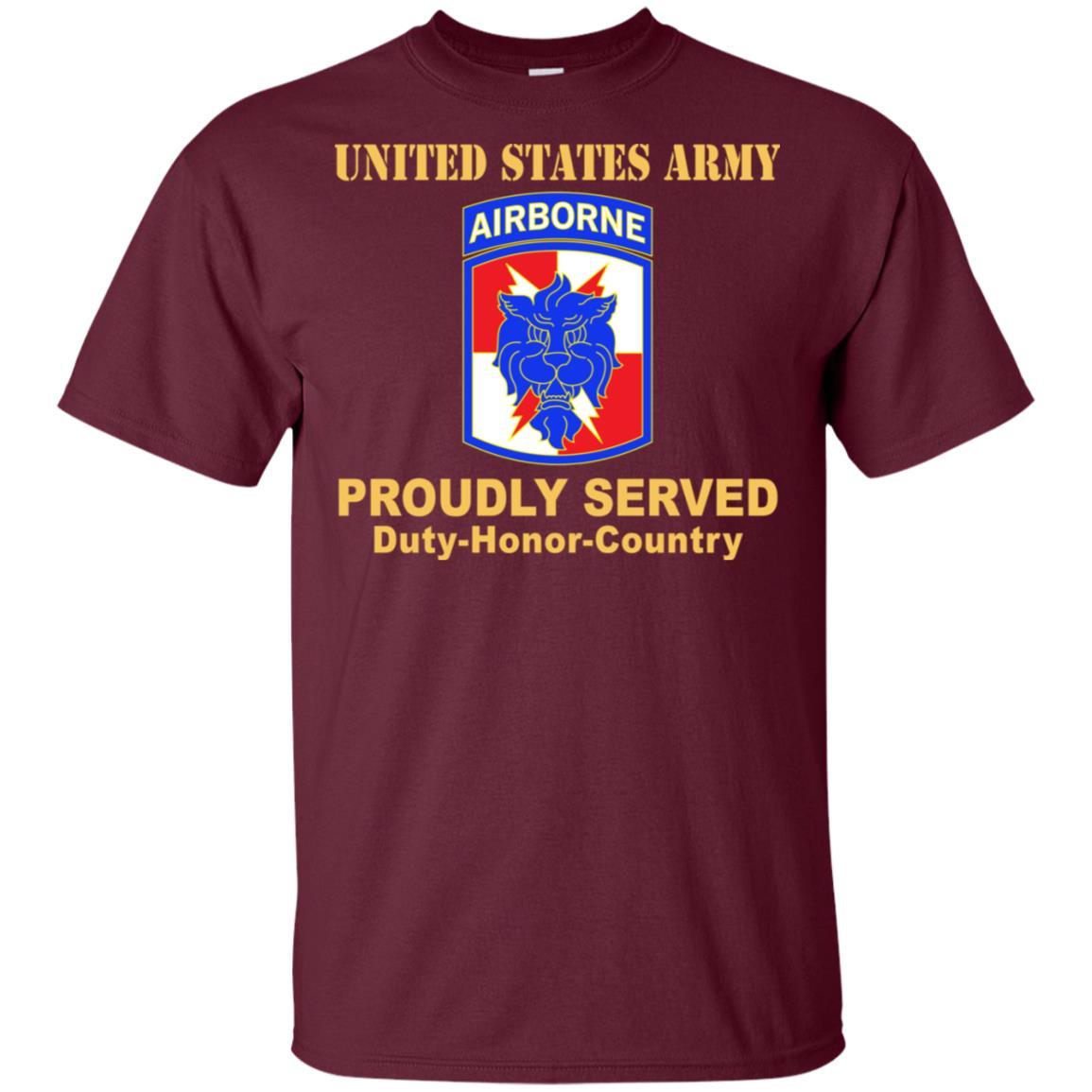 US ARMY 35TH SIGNAL BRIGADE W AIRBORNE TAB- Proudly Served T-Shirt On Front For Men-TShirt-Army-Veterans Nation