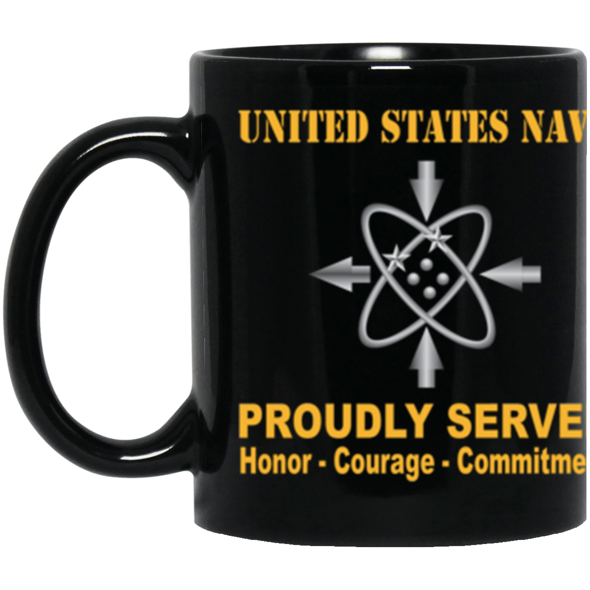US Navy Data systems technician Navy DS Proudly Served Core Values 11 oz. Black Mug-Drinkware-Veterans Nation