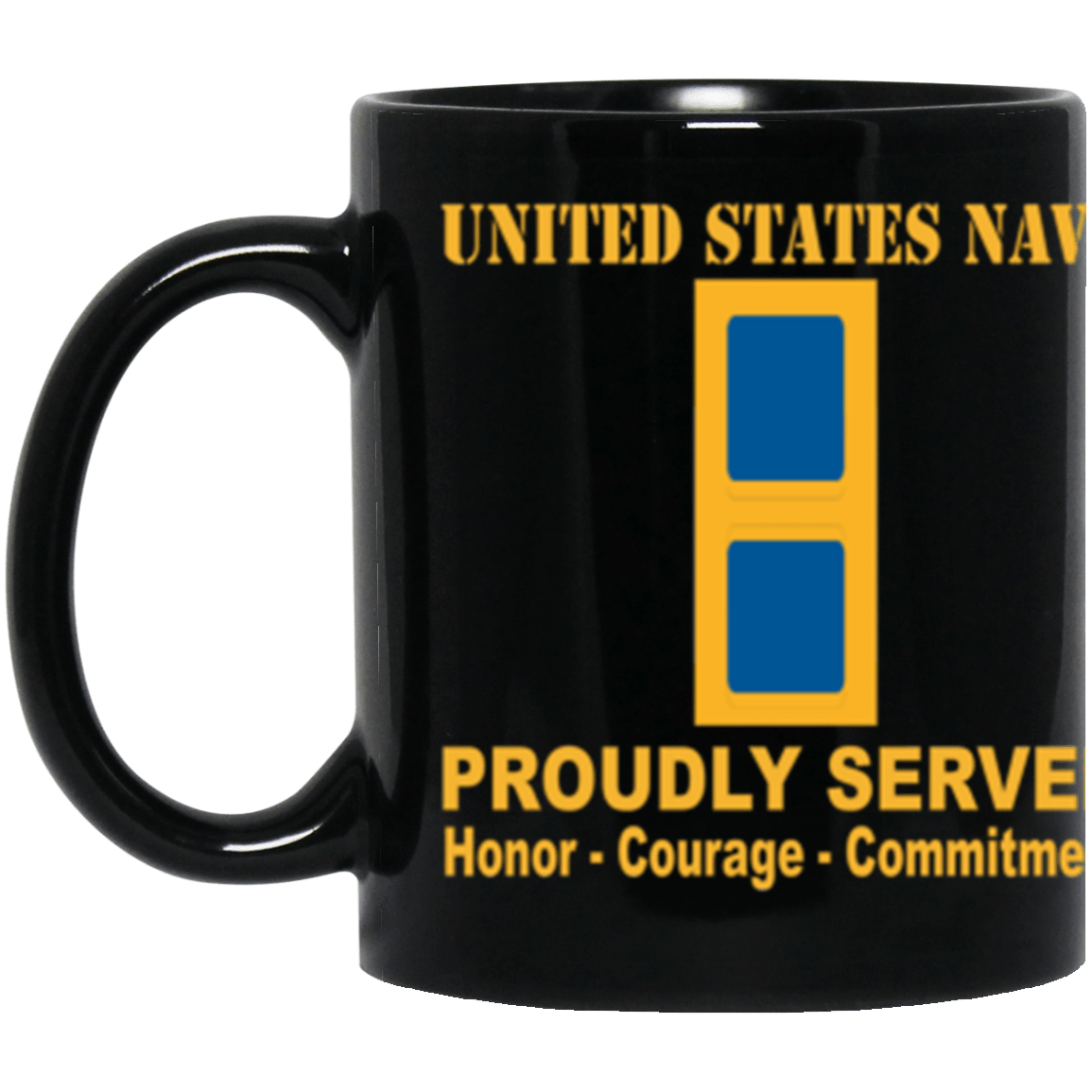 US Navy W-1 Warrant Officer W1 WO1 Core Values 11 oz. Black Mug-Drinkware-Veterans Nation