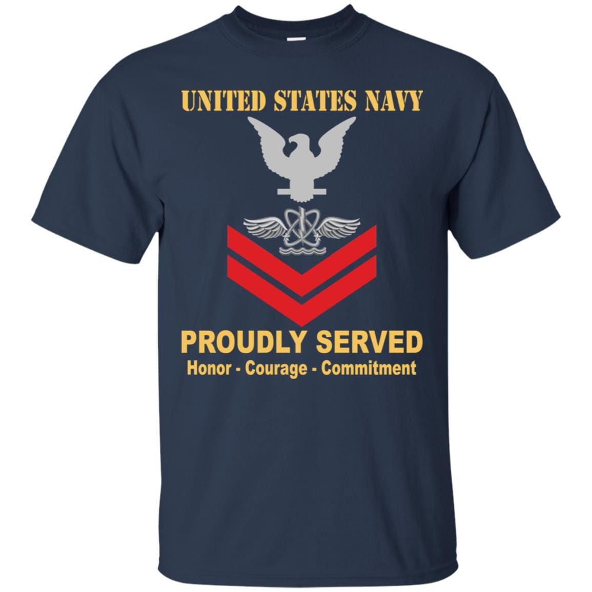 U.S Navy Naval aircrewman Navy AW E-5 Rating Badges Proudly Served T-Shirt For Men On Front-TShirt-Navy-Veterans Nation