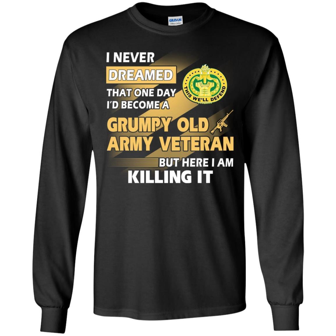 US Army T-Shirt "Drill Sergeant Grumpy Old Veteran" On Front-TShirt-Army-Veterans Nation