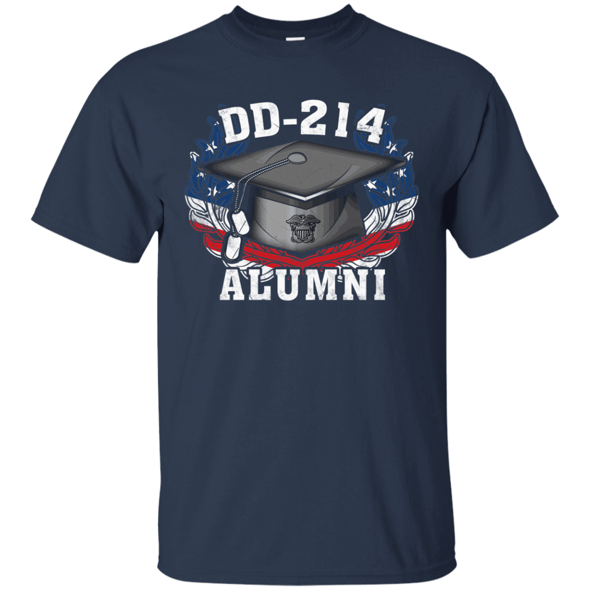 DD 214 Alumni Navy Veteran Men Front T Shirts-TShirt-Navy-Veterans Nation