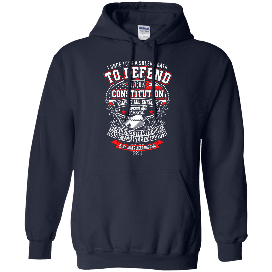 Military T-Shirt "I Once Tool A Solemn Oath to Defend The Constitution Men" Front-TShirt-General-Veterans Nation