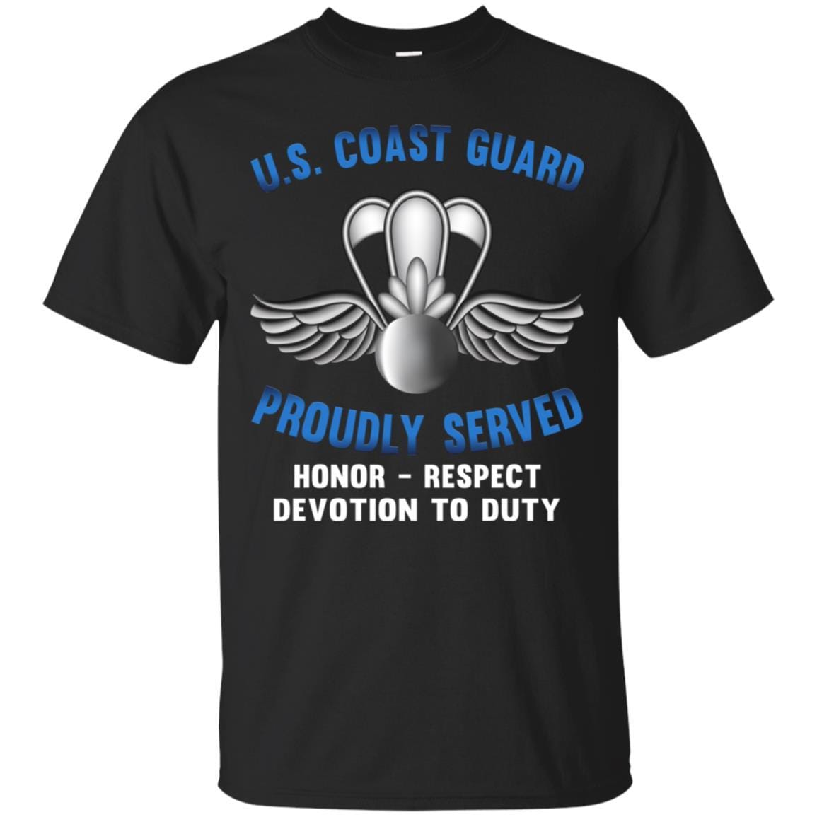 US Coast Guard Aviation Survival Technician AST Proudly Served T-Shirt For Men On Front-TShirt-USCG-Veterans Nation