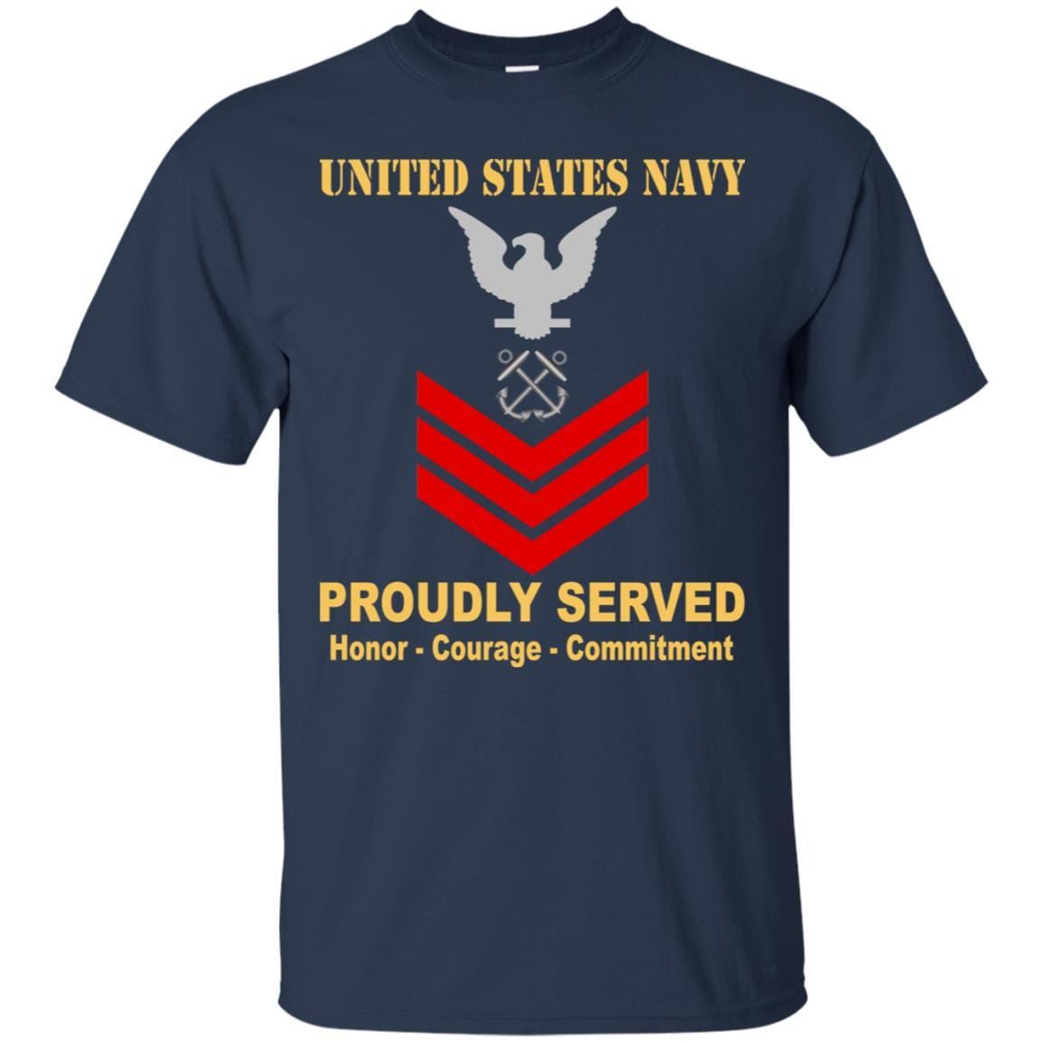 U.S Navy Boatswain's Mate Navy BM E-6 Rating Badges Proudly Served T-Shirt For Men On Front-TShirt-Navy-Veterans Nation