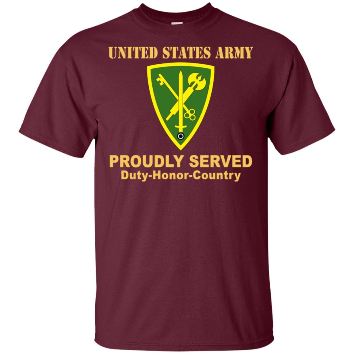 US ARMY 42ND MILITARY POLICE BRIGADE- Proudly Served T-Shirt On Front For Men-TShirt-Army-Veterans Nation