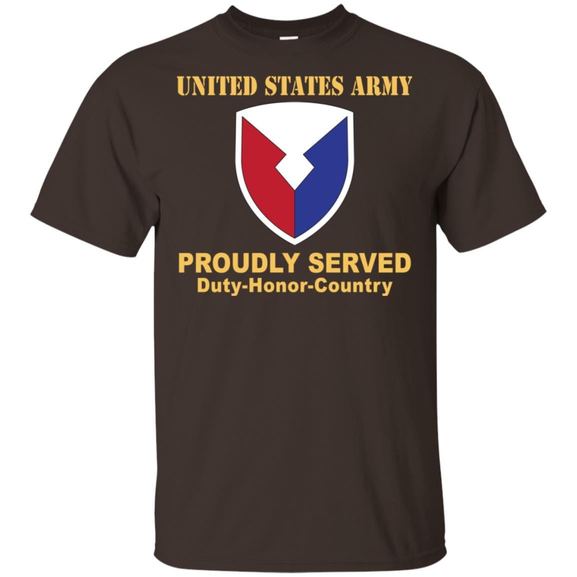 US ARMY CSIB MATERIEL COMMAND- Proudly Served T-Shirt On Front For Men-TShirt-Army-Veterans Nation