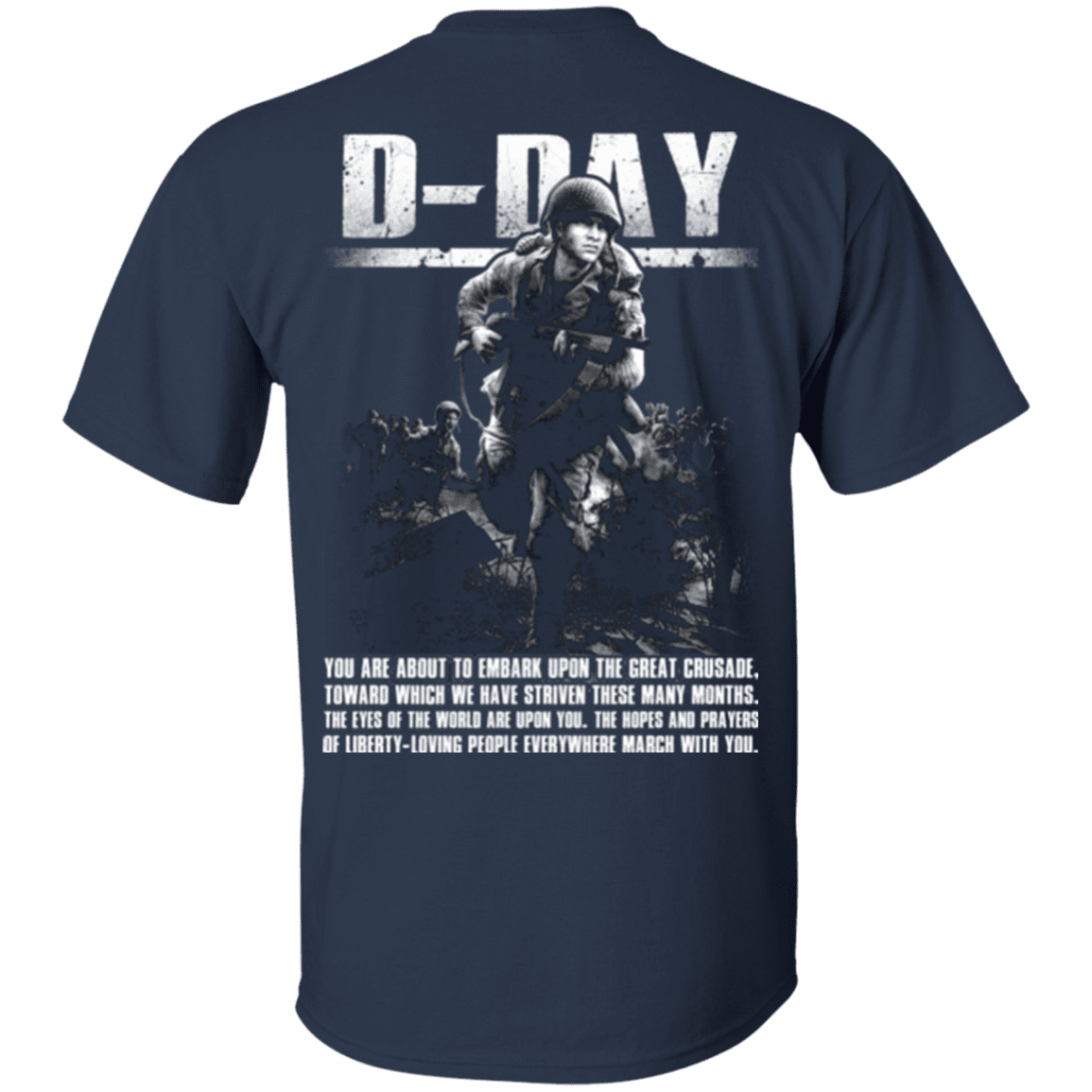 Military T-Shirt "Veteran - D Day WW2" - Men Back-TShirt-General-Veterans Nation