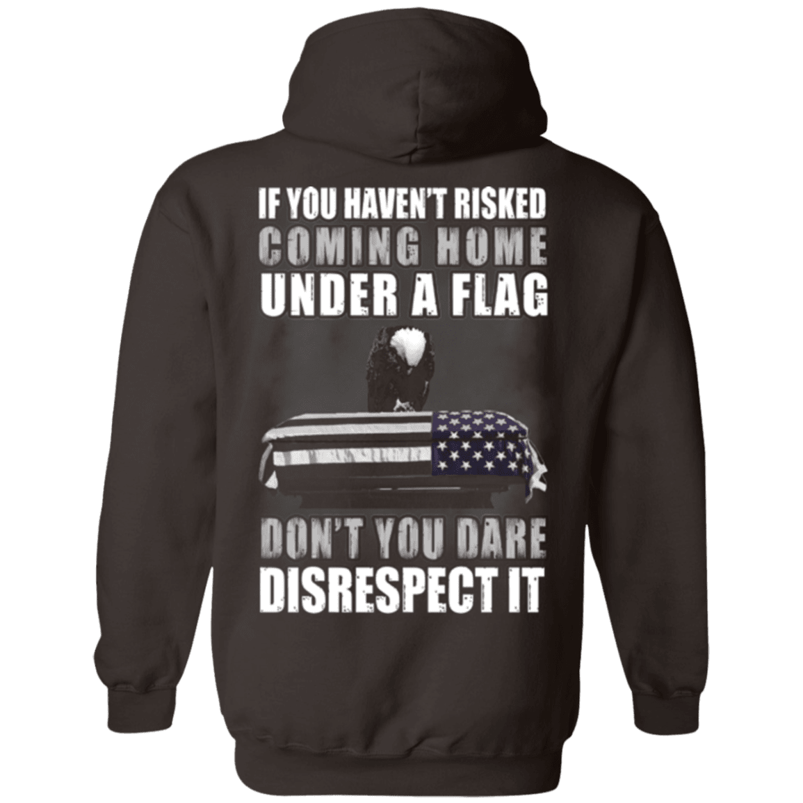 Military T-Shirt "Veteran - Under A Flag Disrespect It" - Men Back-TShirt-General-Veterans Nation