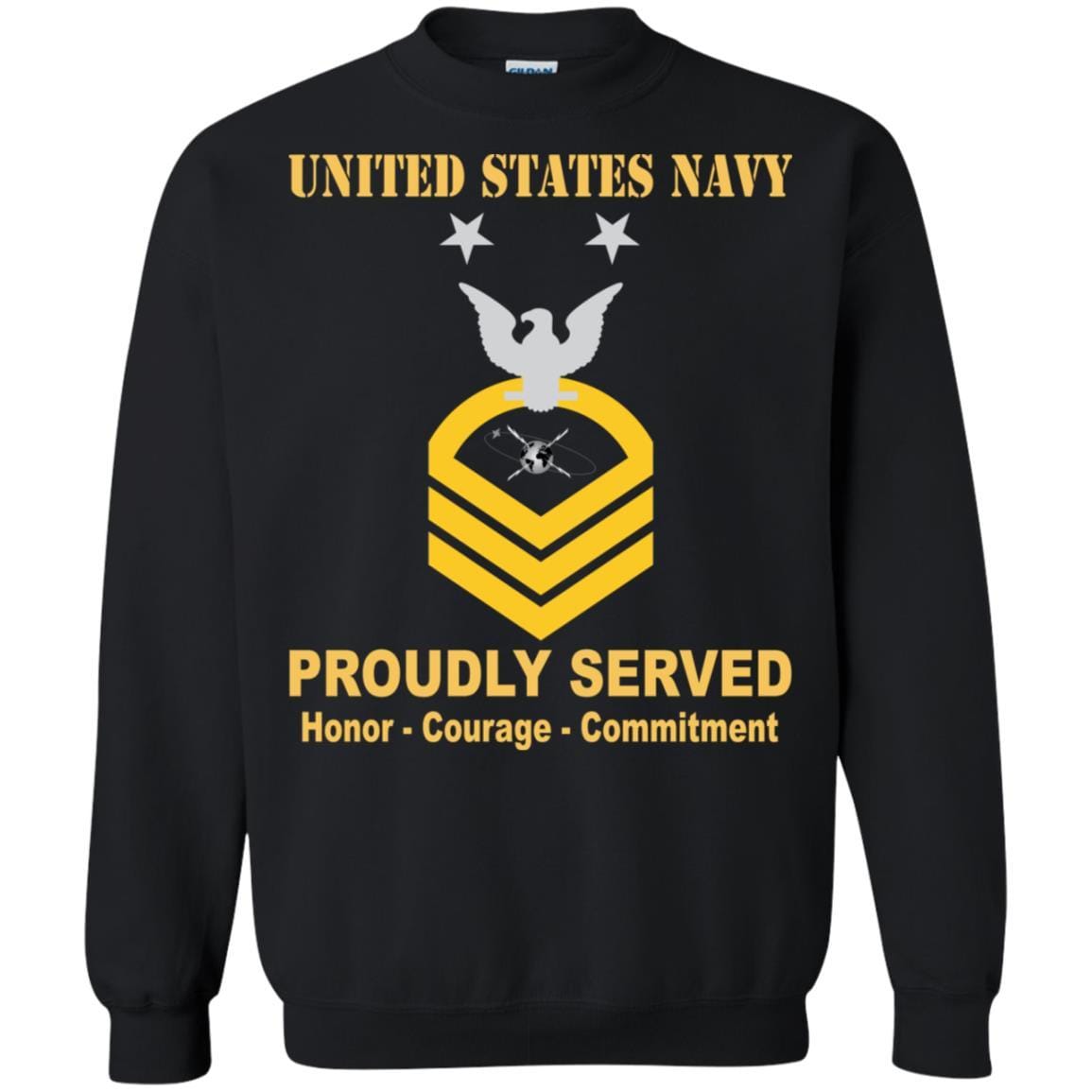 Navy Mass Communications Specialist Navy MC E-9 Rating Badges Proudly Served T-Shirt For Men On Front-TShirt-Navy-Veterans Nation