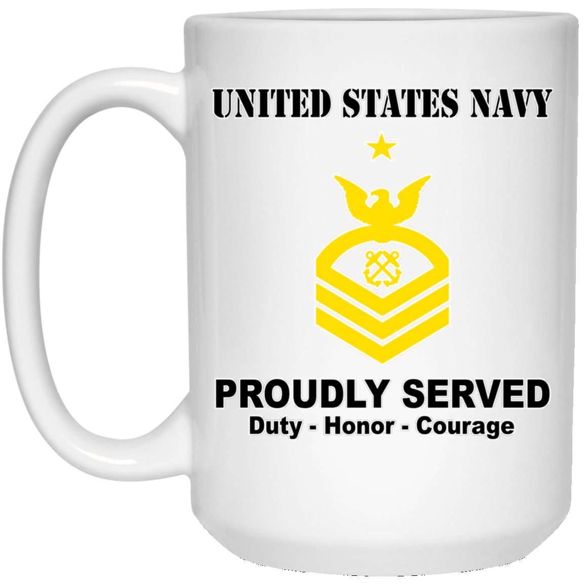 US Navy E-8 Senior Chief Petty Officer E8 SCPO Senior Noncommissioned Officer Ranks T shirt White Coffee Mug - Stainless Travel Mug-Mug-Navy-Collar-Veterans Nation