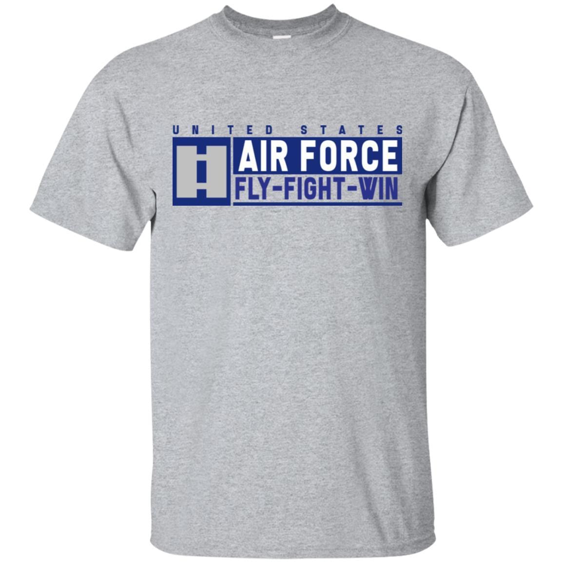 US Air Force O-3 Captain Fly - Fight - Win T-Shirt On Front For Men-TShirt-USAF-Veterans Nation