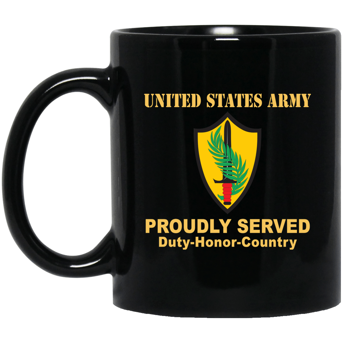US ARMY CSIB ELEMENT UNITED STATES CENTRAL COMMAND- 11 oz - 15 oz Black Mug-Mug-Army-CSIB-Veterans Nation