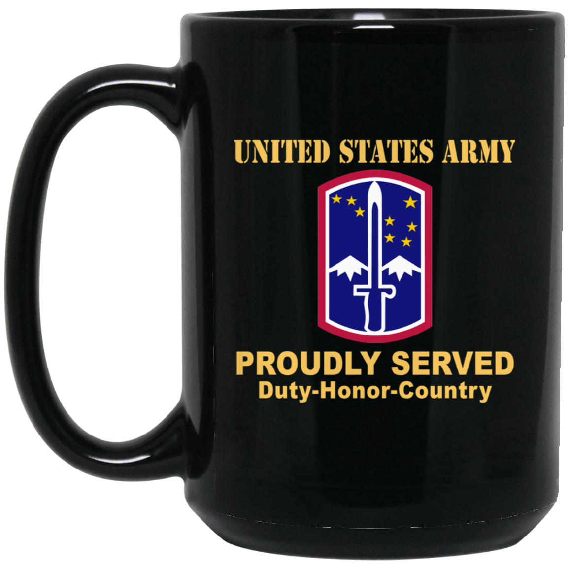 US ARMY 172ND INFANTRY BRIGADE - 11 oz - 15 oz Black Mug-Mug-Army-CSIB-Veterans Nation