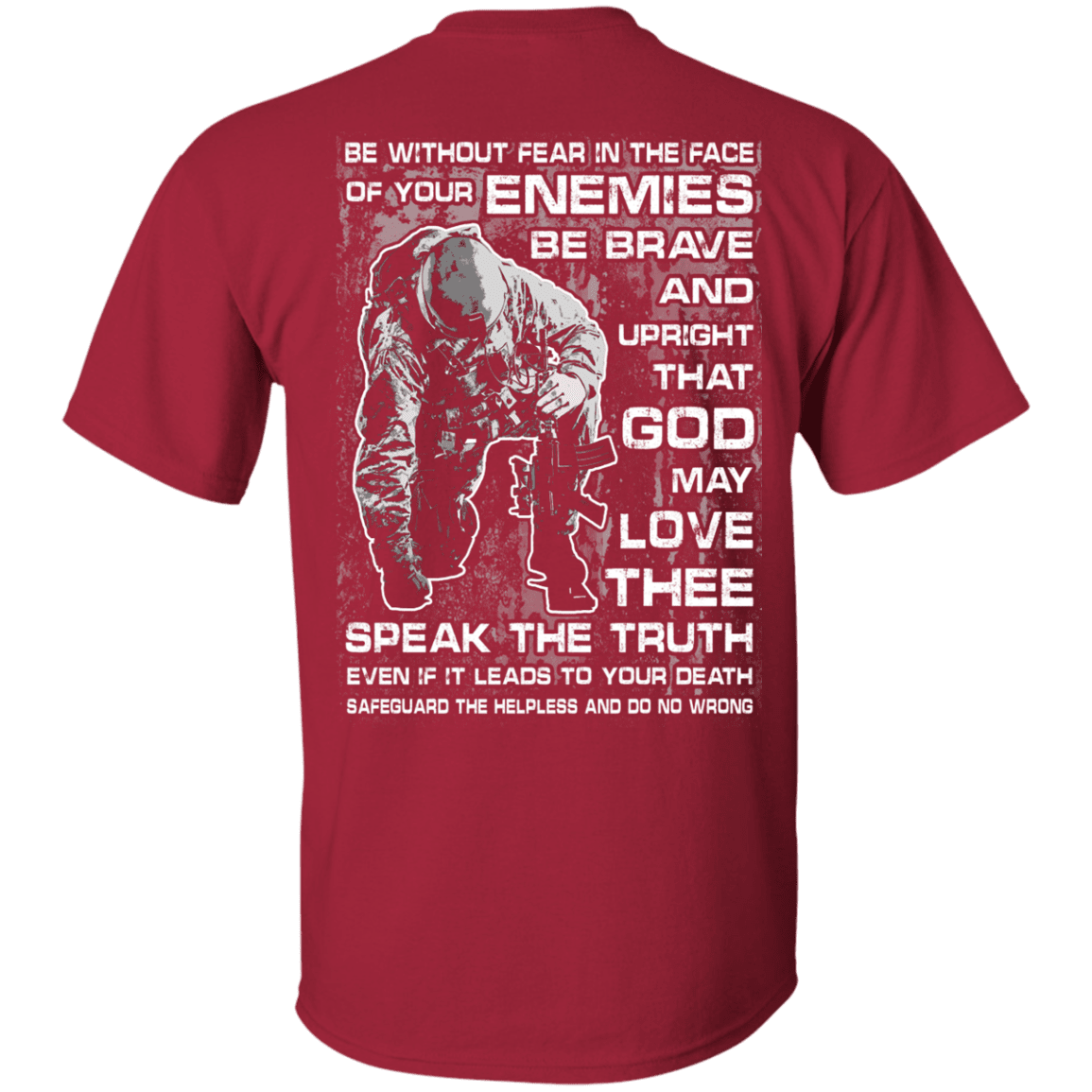 Military T-Shirt "Be without Fear in The Face" Men Back-TShirt-General-Veterans Nation