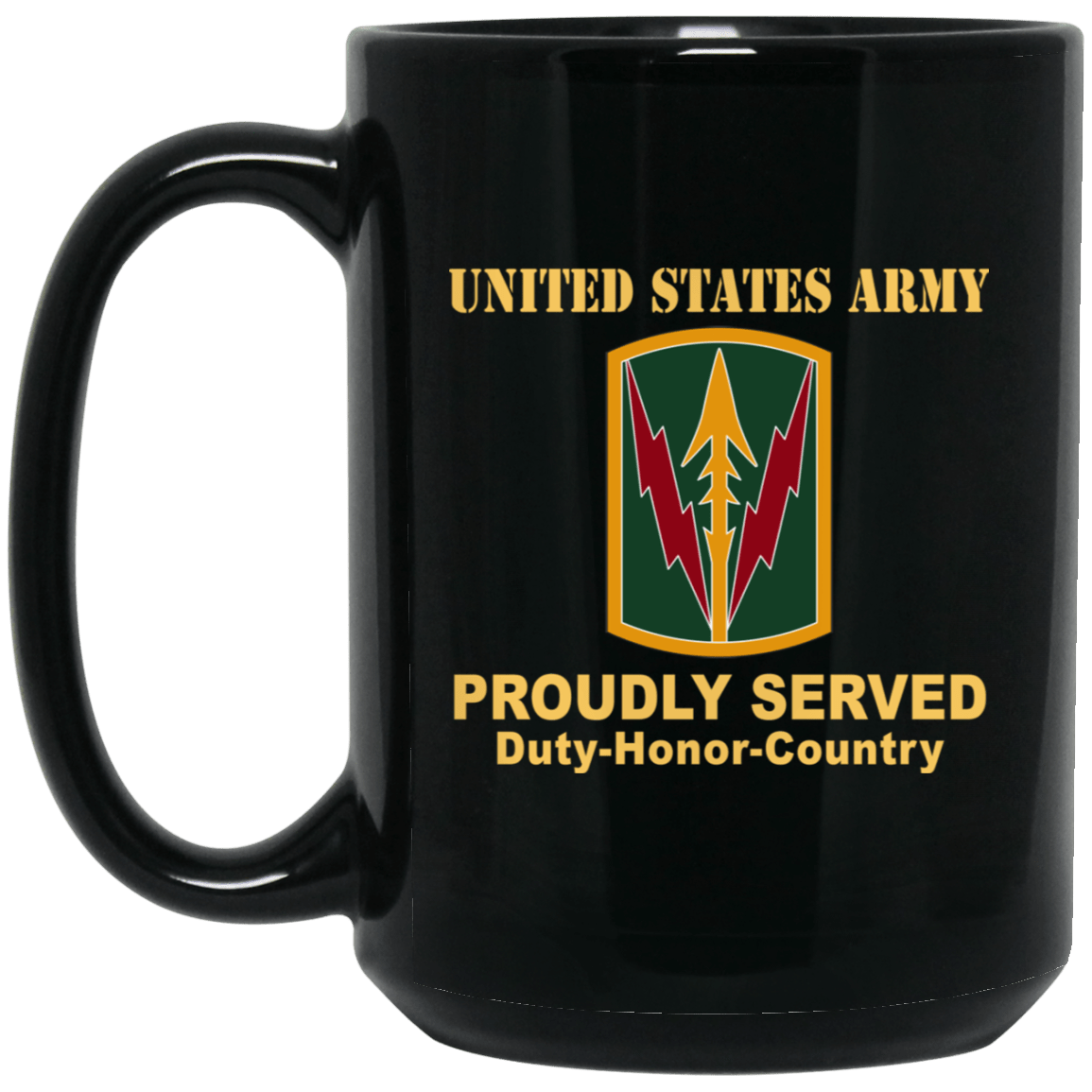 US ARMY CSIB MILITARY POLICE BRIGADE-HAWAII- 11 oz - 15 oz Black Mug-Mug-Army-CSIB-Veterans Nation