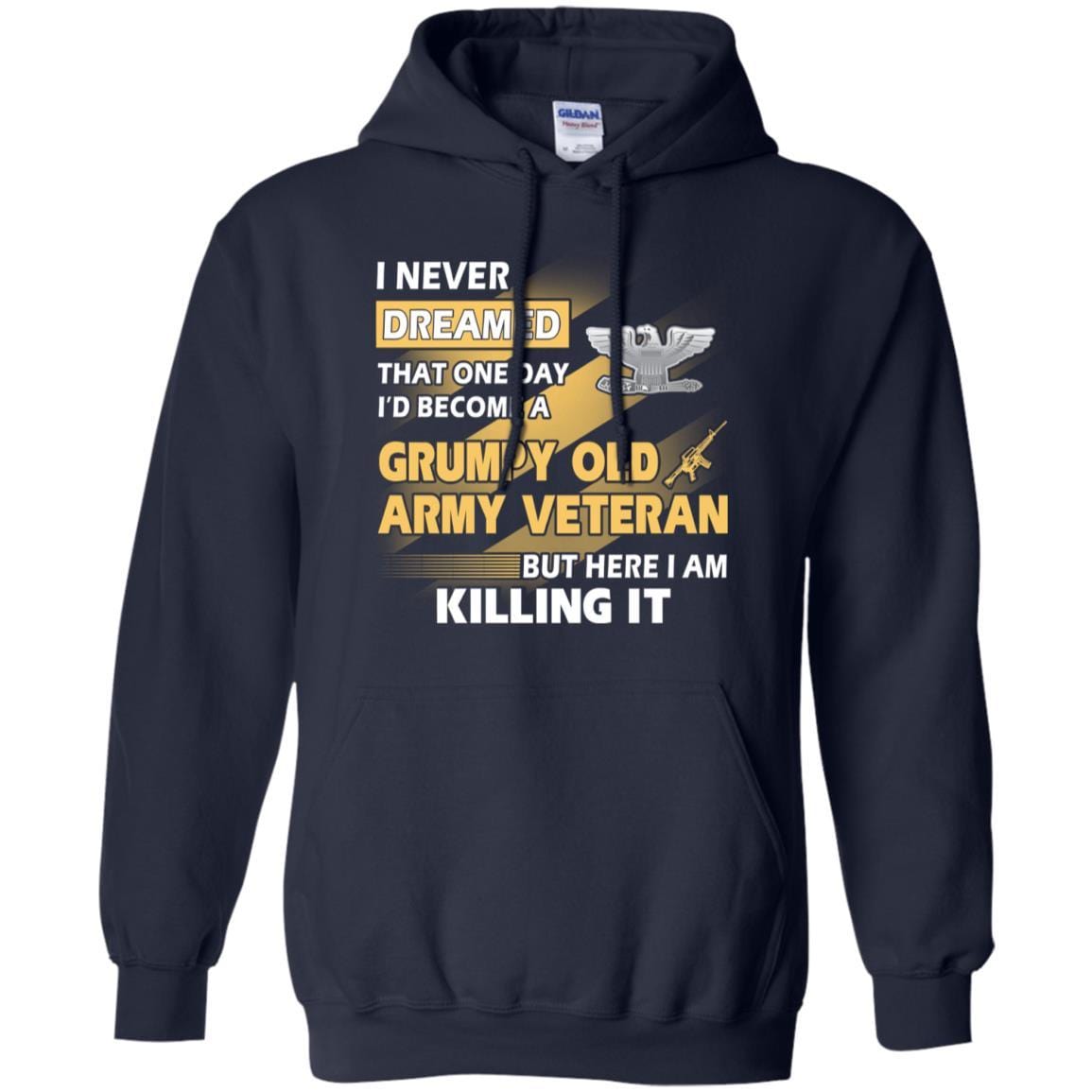 US Army T-Shirt "Grumpy Old Veteran" O-6 Colonel(COL) On Front-TShirt-Army-Veterans Nation