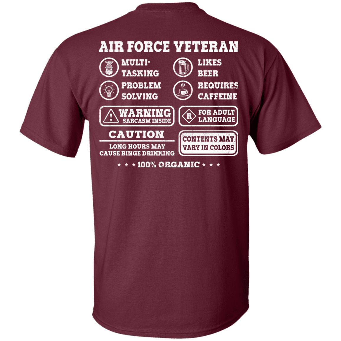 Air Force Veteran Multitasking Sarcasm Men Back T Shirts-TShirt-USAF-Veterans Nation