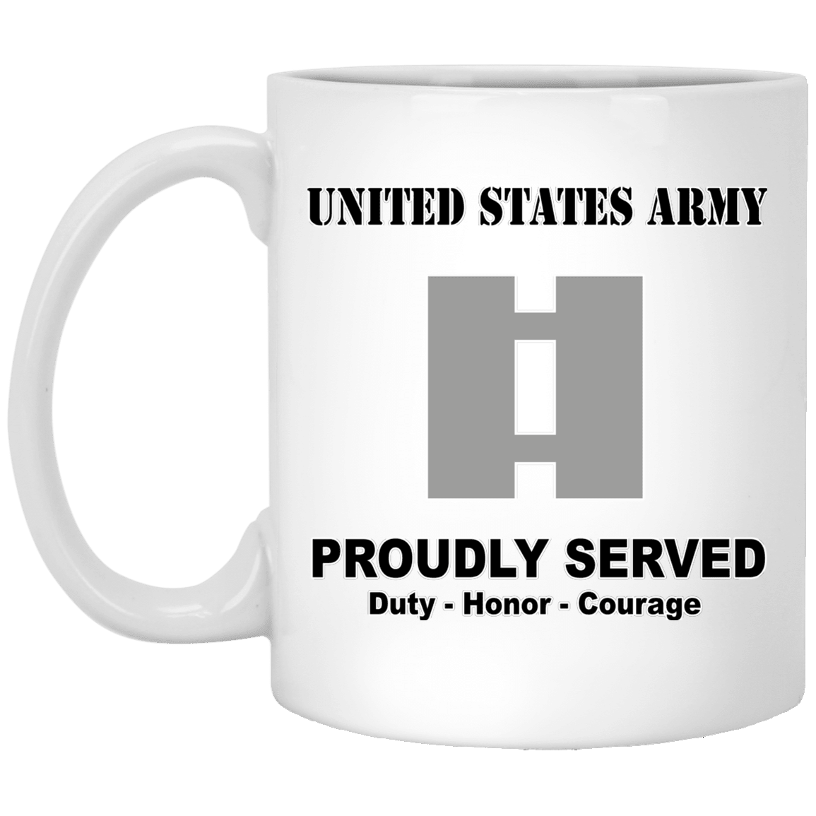 US Army O-3 Captain O3 CPT Commissioned Officer Ranks White Coffee Mug - Stainless Travel Mug-Mug-Army-Ranks-Veterans Nation